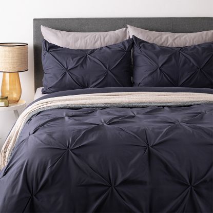 Picture of Pintuck Duvet Cover Set 3pc - Grey - Double